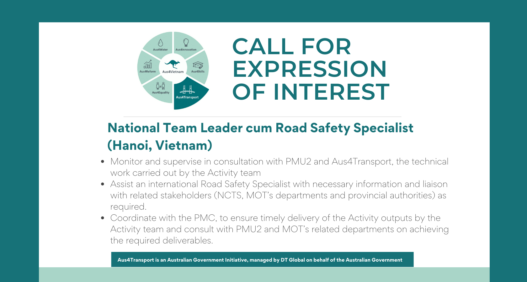 Aus4Transport - National Team Leader cum Road Safety Specialist