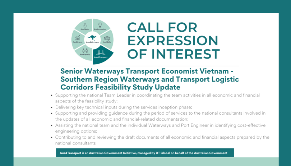 Aus4Transport - Recruitment of a Senior Waterways Transport Economist;