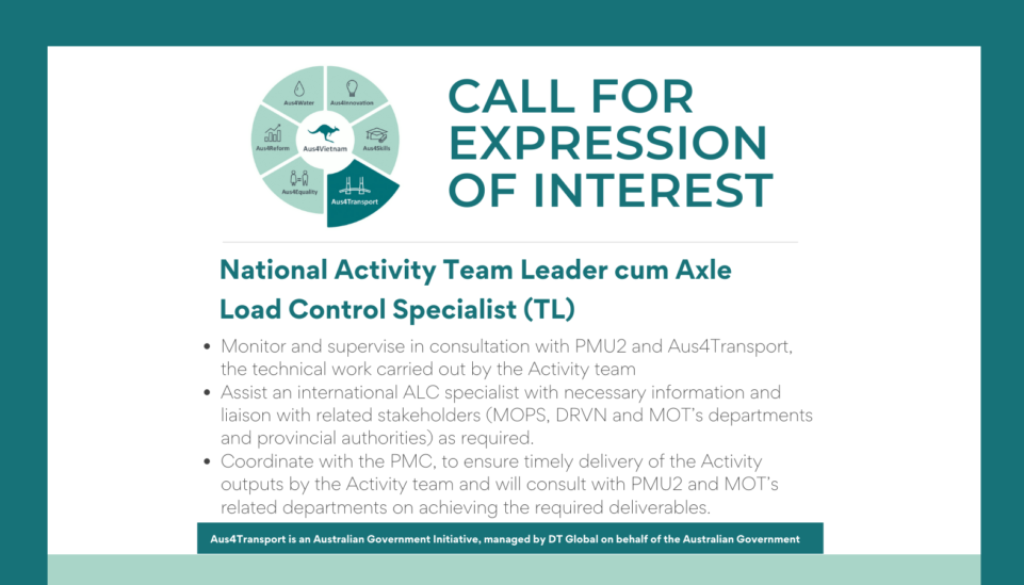 aus4Transport - National Activity Team Leader cum Axle Load Control Specialist (TL)