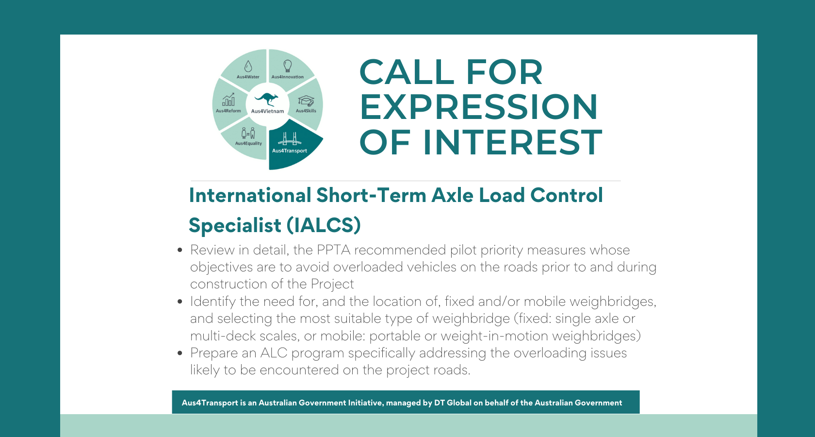 Aus4Transport - International Short-Term Axle Load Control Specialist (IALCS)