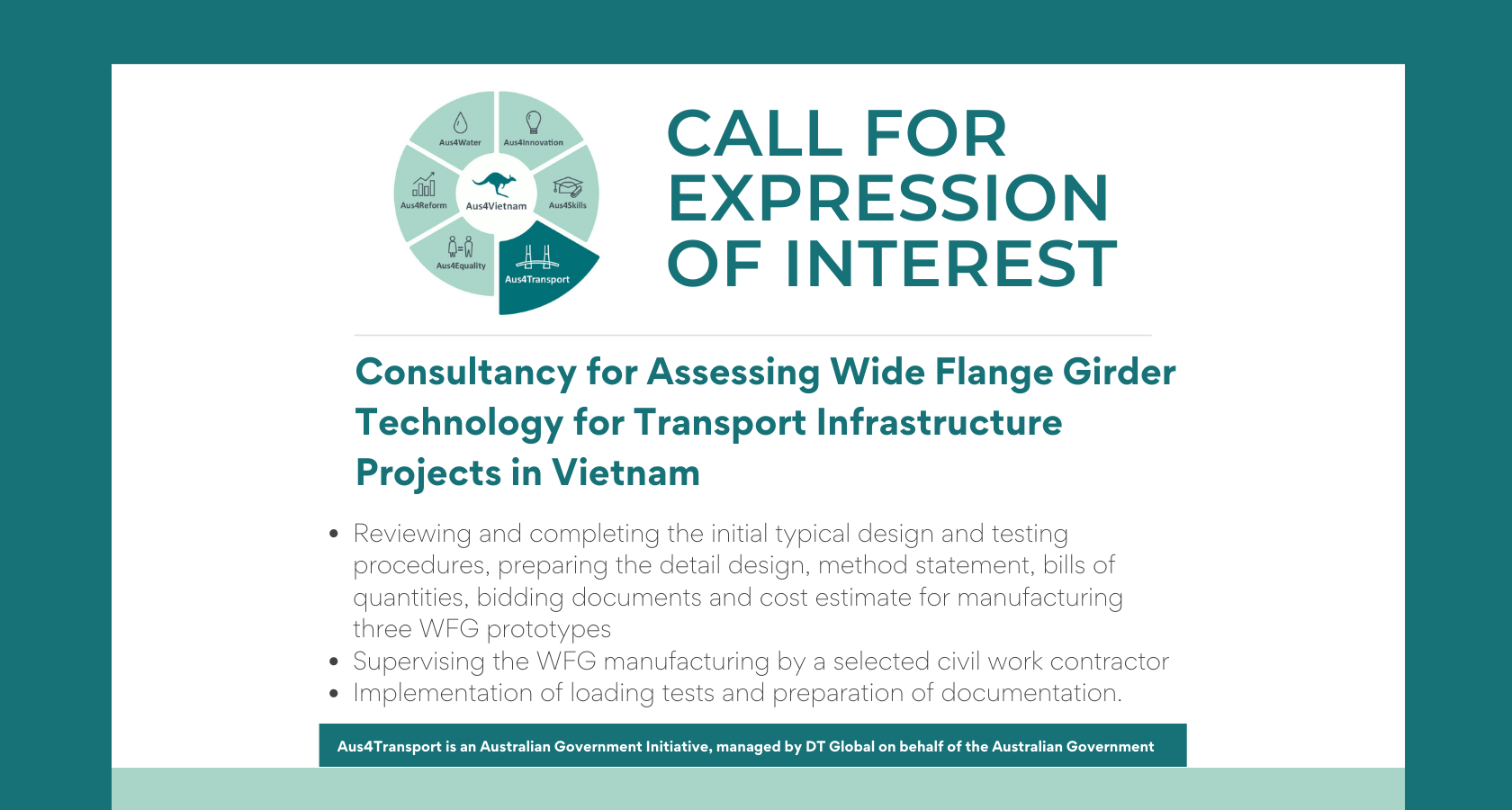 Aus4Transport - Consultancy for Assessing Wide Flange Girder Technology for Transport Infrastructure Projects in Vietnam